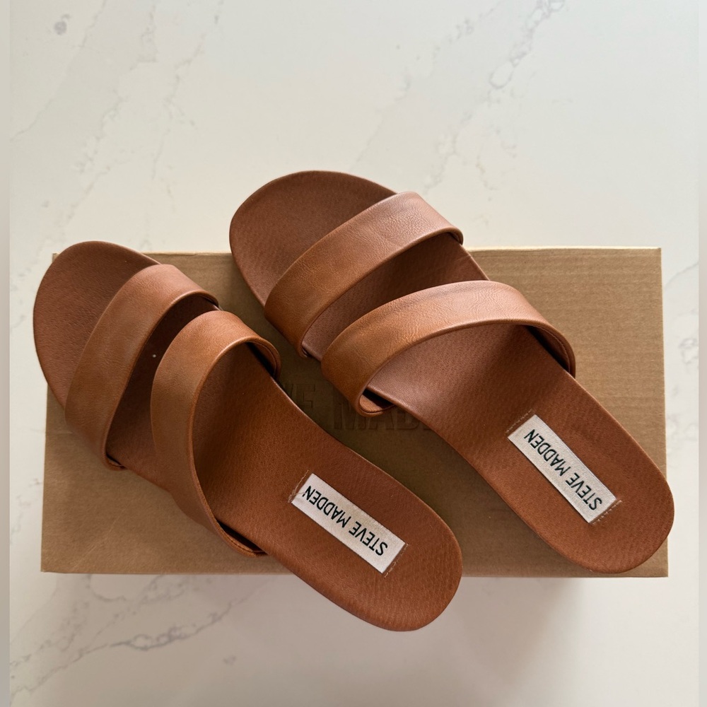 Steve Madden Cognac Slide Sandals